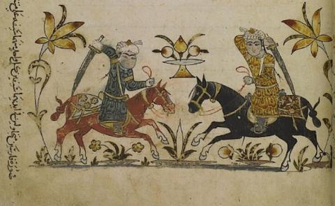 Mamlukse ruiters, 14de eeuw (British Library, Add. MS. 18866, f. 135r)